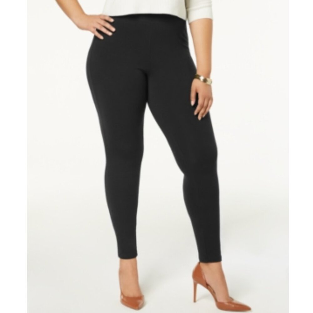 NWT Hue Women's Plus Size Cotton Leggings, Black